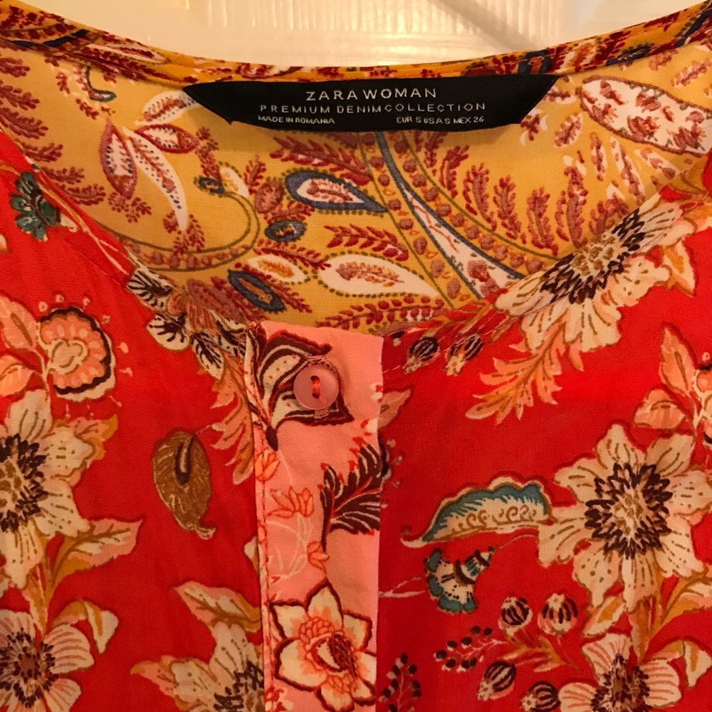 Zara patchwork midi dress sz small - Picture 6 of 7
